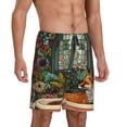 thumbnail image 6 of Mens Pajama Shorts, Fox Bathtub Floral Art Sleep Shorts Men Pajama Bottoms Lounge PJ Shorts with Pockets, 6 of 6