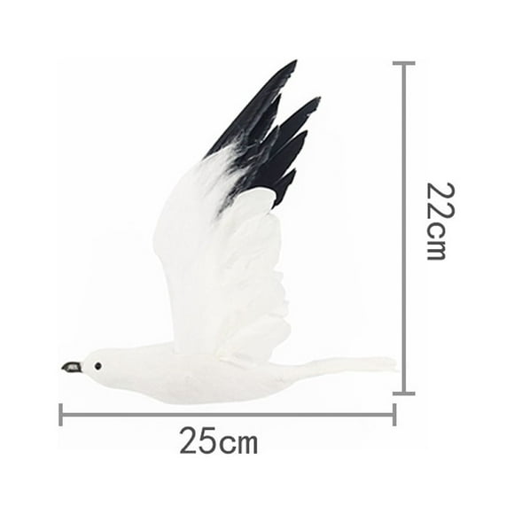 HomeSphere Simulation Seagull Feathered Decoy Realistic Garden Decor 38x40x7.5cm