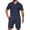 Navy, variant on Kixjoy Mens Short Sets 2 Piece Outfits Casual Short Sleeve Collared Shirt and Beach Shorts Set Big and Tall Soft Vacation Men's Clothing, Navy M