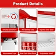 thumbnail image 4 of BANGSON 1.6 Cu.Ft Compact Refrigerator with Freezer, Energy Saving & Low Noise Mini Fridge for Office, Dorm, Bedroom - Adjustable Temp, Reversible Door,Red, 4 of 7