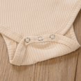 thumbnail image 4 of Newborn Baby Summer Sleeveless Romper Solid Color Ribbed Knit O Neck Jumpsuit, 4 of 6