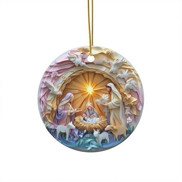 Colgante de bendición de nacimiento Fiudx Adornos colgantes de acrílico para coche