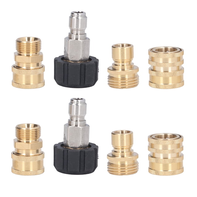 Ensemble d'Adaptateurs pour Nettoyeur Haute Pression, Raccords d'Adaptateurs pour Nettoyeur Haute Pression 8 Pcs Accessoires de Nettoyeur Haute Pression Difficiles à Rouiller pour Machine à Laver Électrique