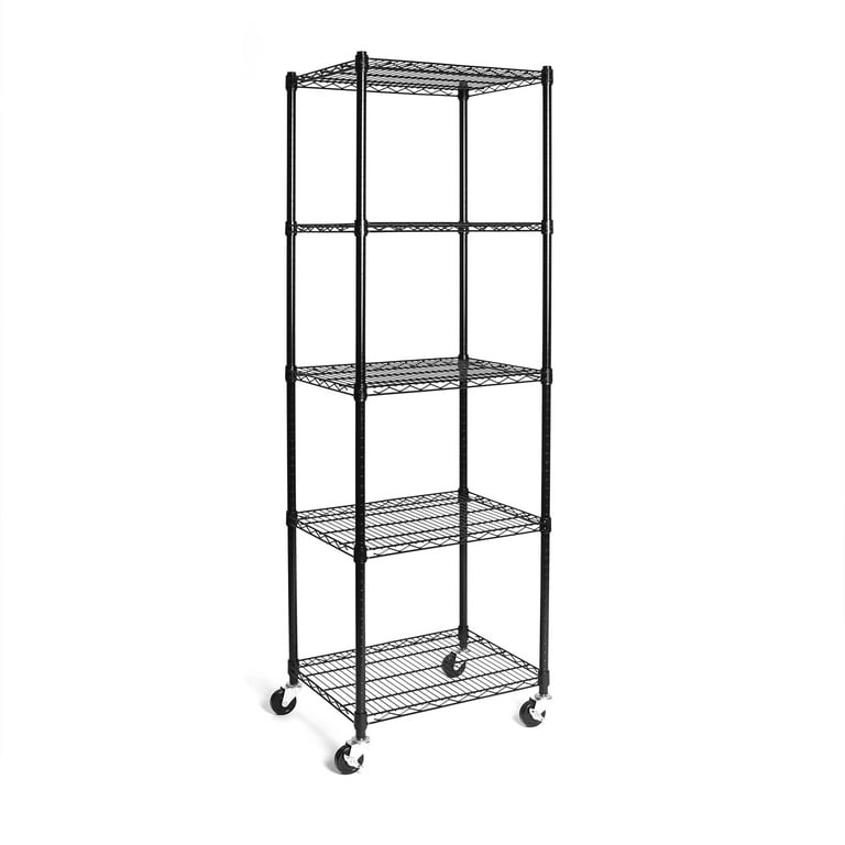 Storage Concepts Office Shelving, Wire Black, 4 Shelves, 74H x 60W x 18D