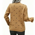 thumbnail image 4 of Wutalume Women's Casual Polka Dot Jacquard Round Neck Pullover Long Sleeve Sweater Top, Printed Knit Design, Stylish Top for Fun Outfits,Yellow L, 4 of 4