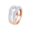thumbnail image 2 of Round Shape White Cubic Zirconia Enhancer Guard Ring 10k Rose Gold Ring Size - 12, 2 of 3