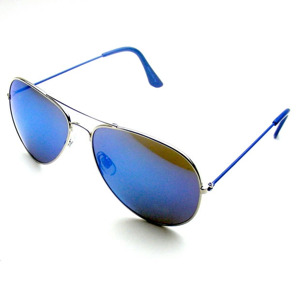 Emblem Eyewear - Reflective Classic Premium Flash Full Mirrored Aviator Sunglasses Purple One Size Fist Most