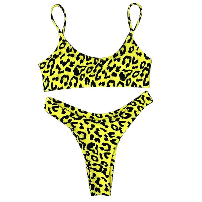 JDEFEG Bathing Suits Women Plus Large Women's Set Digital Bikini Print  Swimsuit Beach Split Suspender Swimwears Set Bathing Suits for Teen Girls  High Polyester Green Xxl 