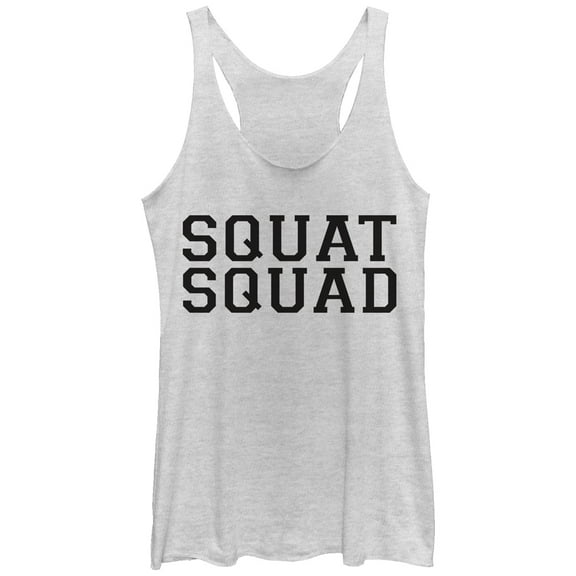 Women's CHIN UP Squat Squad Racerback Tank Top White Heather X Large