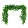 thumbnail image 2 of Artificial Fern Garland - 66.9 Inch Boston Fern Vine with Rattan Details, Realistic Hanging Greenery for Wedding Arch, Backdrop, Wall & Garden Decor | Indoor/Outdoor Decoration, 2 of 9