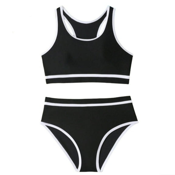 Teen Girls Swimsuits Solid color Girls Swimsuit with Shorts Two Piece Bikini Sets Toddler Bathing Suits 10-11T Girls Clothes