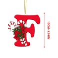 thumbnail image 3 of Lilixerw 26 Letters Christmas Tree Decoration Ornaments,3.94 inch Christmas Initial with Candy Cane for Xmas Tree Hanging Decor(F), 3 of 4