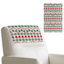 COEQINE Recliner Headrest Protector Faux Leather Recliner Headrest Cover with Hook and Loop Fasteners, Waterproof Head Rest Covers for Home Decor, 17x27 Inch, Christmas Paw Snowflake