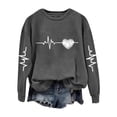 thumbnail image 3 of Baqcunre Crewneck Sweatshirts Solid Color Crew Neck Loose Long Sleeved Valentine's Day Print Hoodie(Dark Gray S-XXL),Womens Sweatshirt Womens Tops Valentine'S Day Shirts For Women, 3 of 3