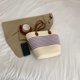 thumbnail image 3 of Bolsa Bolso de ganchillo para mujer, bolso de hombro de paja suave, bolso de playa de viaje de verano (púrpura), 3 of 8
