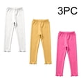 thumbnail image 6 of WAVSUF Girls Cotton Leggings 3 Pack Pull On Slim Fit Lightweight Fall Home Warm Pants Yellow Size 1, 6 of 9
