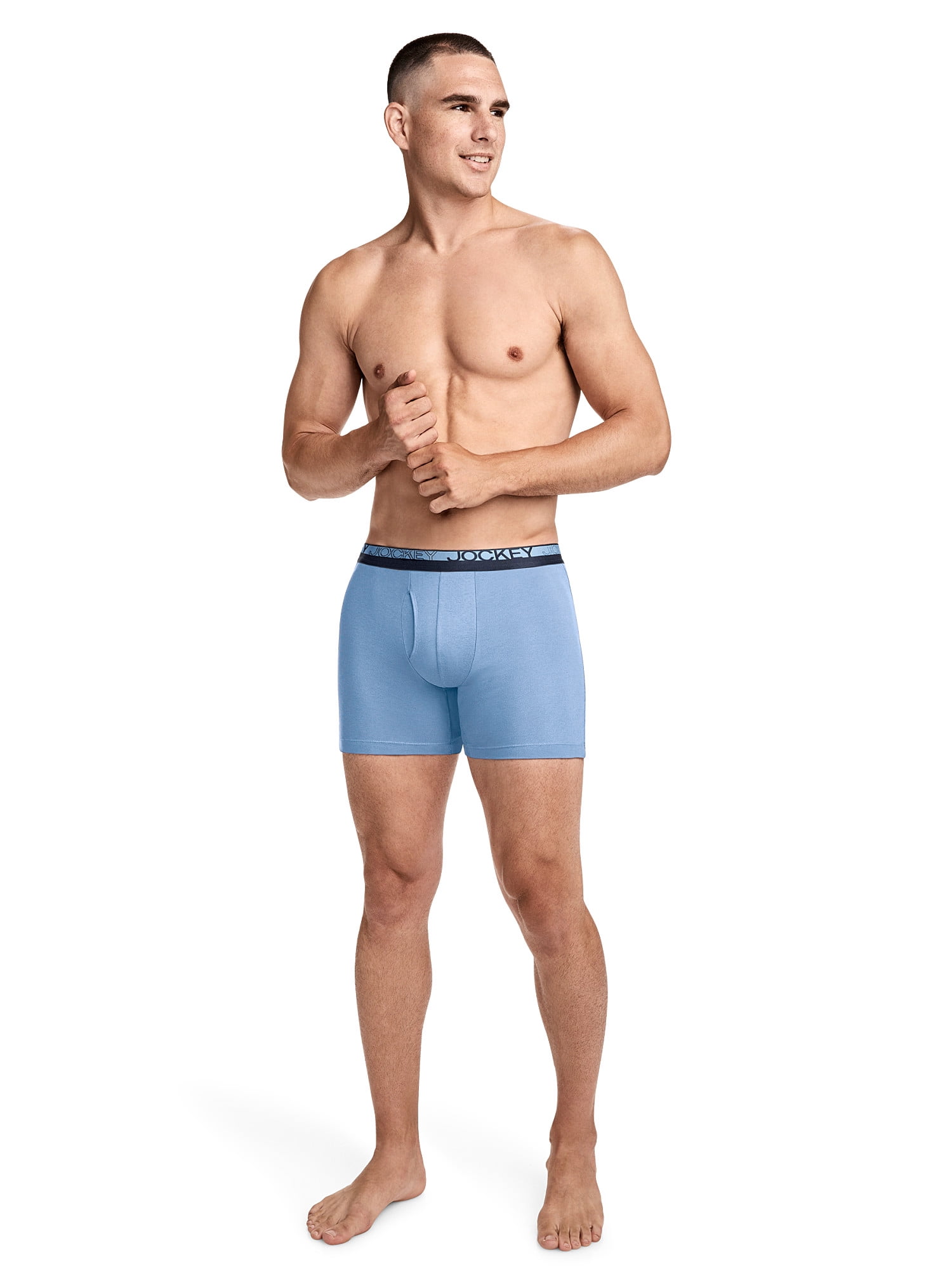 Jockey Essentials Durable 100% Cotton 6" Boxer Brief - 4 Pack