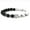 sliver, variant on Unisex Natural Stone Bracelet with Leopard Head Accent Geometric Jewelry White Turquoise and Black Volcanic Stone Beads