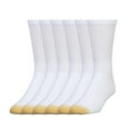 thumbnail image 6 of gold toe men's big and tall cotton crew 656s athletic, white (6 pack), shoe size: 12-16 (sock size: 13-15), 6 of 6