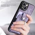 thumbnail image 3 of Pour Iphone 14 Pro Max Étui Portefeuille Rétro avec Anneau (Violet), Iphone 16 Plus, 3 of 7