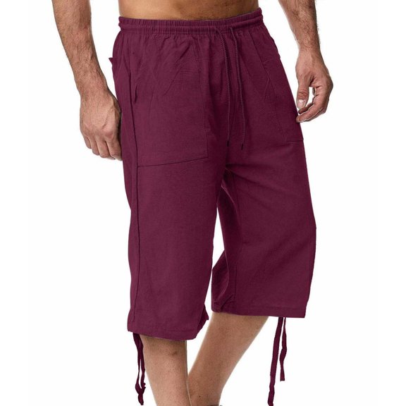 Men's Summer Casual Sweatpants Loose Fit Jogging Beach Capri Pants For Spring And Warm Weather Comfort Men's Comfortable Lightweight Hiking Pants Kids Pull On Sweatpants