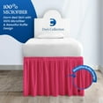 thumbnail image 4 of 36 Inch Drop Full XL Size Dorm Bed Hot Pink Solid Bed Skirt Lightweight Ruffled Pattern Split Corner Premium Hotal Quality With Flexible Elastic & Fade Resistent, 4 of 7