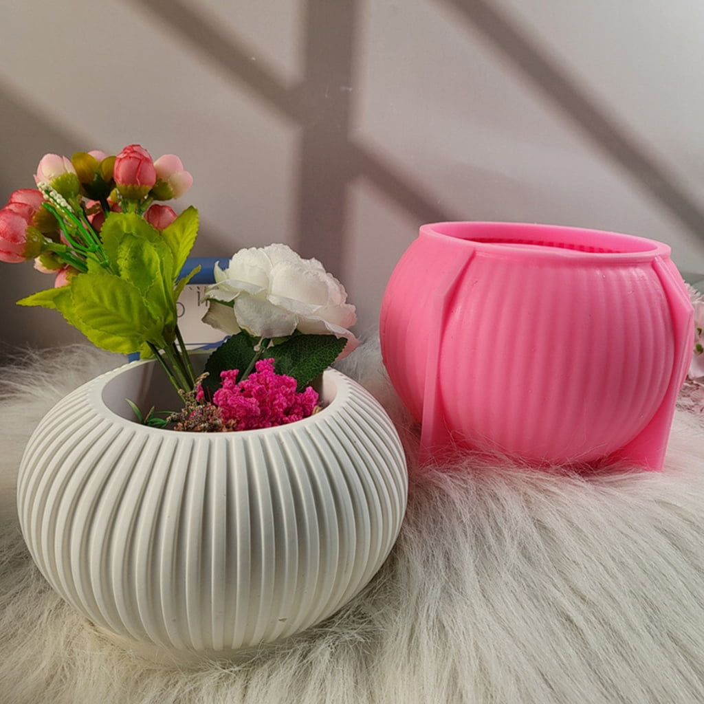 lanema Silicone Stripe Planter Mold for Concrete Resin Craft Home Garden Decoration