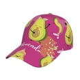 thumbnail image 6 of Lsque Pink Green Avocado Baseball Cap Trucker Low Profile Hat Golf Dad Hat Adjustable Original Classic Unconstructed Plain Cap Men Women, 6 of 9