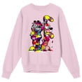 thumbnail image 4 of Garfield Eating Crew Neck Long Sleeve White Adult Sweatshirt-XL, 4 of 5