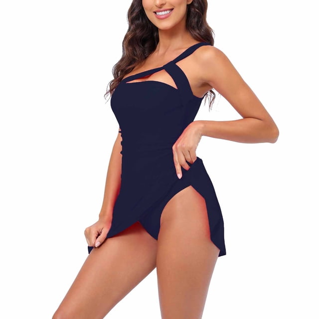 EGNMCR Tankinis pour Femmes Maillots de Bain pour Femmes Mode Assortie Maillot de Bain Imprimé Multicolore Maillot de Bain Ajusté et Froncé