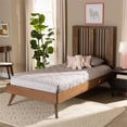 thumbnail image 6 of Baxton Studio Takeo Mid-Century Modern Transitional Ash Walnut Finished Wood Twin Size Platform Bed, 6 of 9