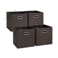 thumbnail image 1 of SunnyPoint Oxford Fabric Foldable Storage Basket Bin; (11"/4pcs, Brown), 1 of 3