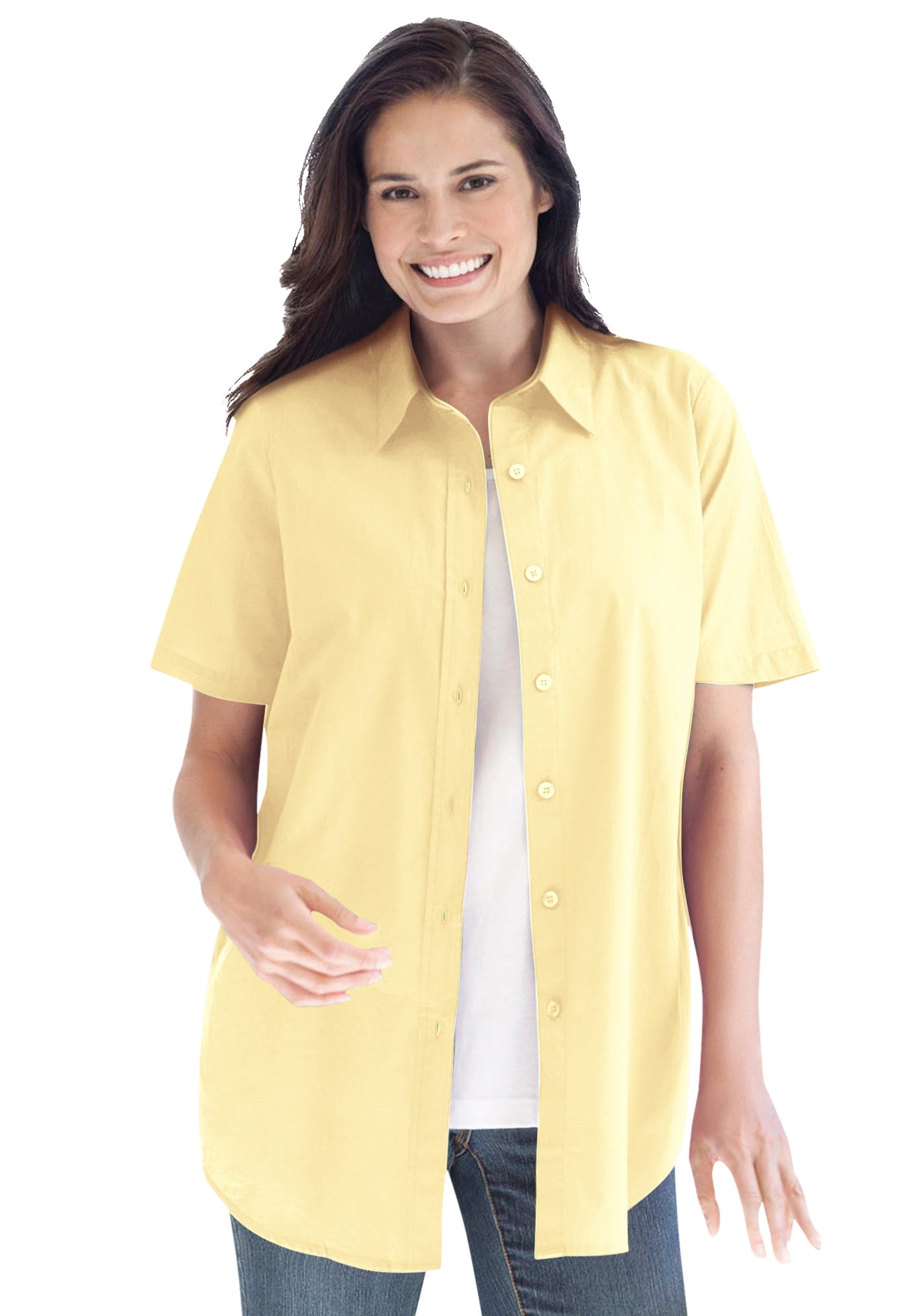 womens black button down