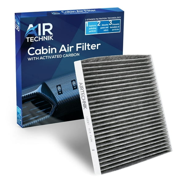 AirTechnik CF12237 Cabin Air Filter w/Activated Carbon  Fits Nissan Versa 2014-2020, NV200 2017-2021, Versa Note 2014-2019, Micra 2015-2019 - 27277-1KK0A