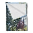 thumbnail image 2 of Nature Soft Flannel Fleece Throw Blanket, Sunny Spring Season Day Pier View in Countryside Rural Cottage Theme Nature Image, Cozy Plush for Indoor and Outdoor Use, 70" x 90", Multicolor, by Ambesonne, 2 of 5