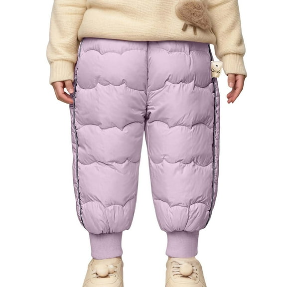 REDARER Girls Silk Thermal Pants Winter Warm Insulated Trousers, Soft Lightweight Layer for Toddlers Cold Weather,4-5 Years