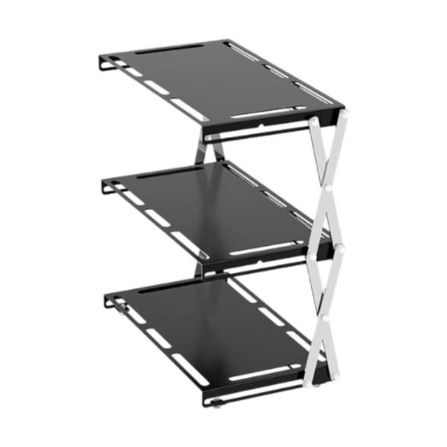 koolsoo Camping Folding Storage Rack Desktop Stable Outside for Fishing Hiking Beach Three Layers