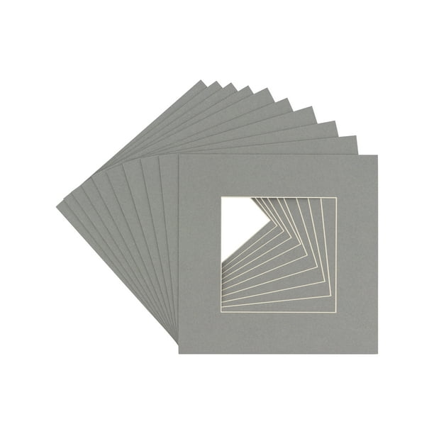 Mid Grey Acid Free 20x20 Picture Frame Mats with White Core Bevel Cut