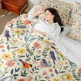 thumbnail image 4 of Castle Fairy Children Teens Adults Chic Floral Flowers Bedding Comforter Set 7-Piece,Kawaii Colorful Birds King Bedding Sets,Retro Vintage Aesthetic Ultra Soft Bed Sheets,Microfiber Bedroom Decor, 4 of 8