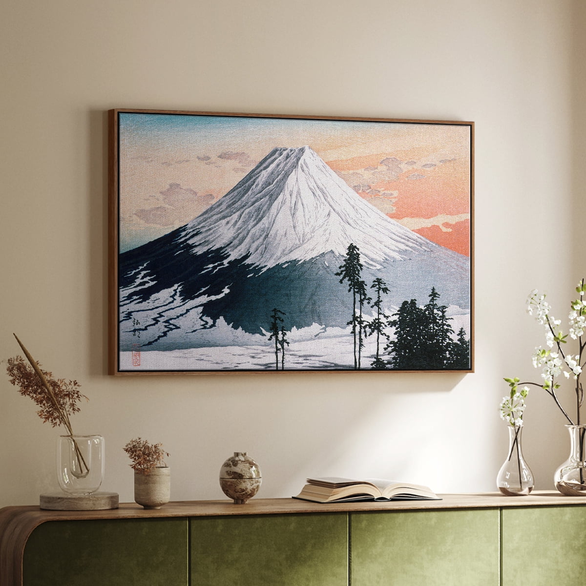 Vintage Landscape-CCXCVI By Wexford Home Framed in Walnut Wood Gallery Wrapped Canvas 17 in. x 25 in.