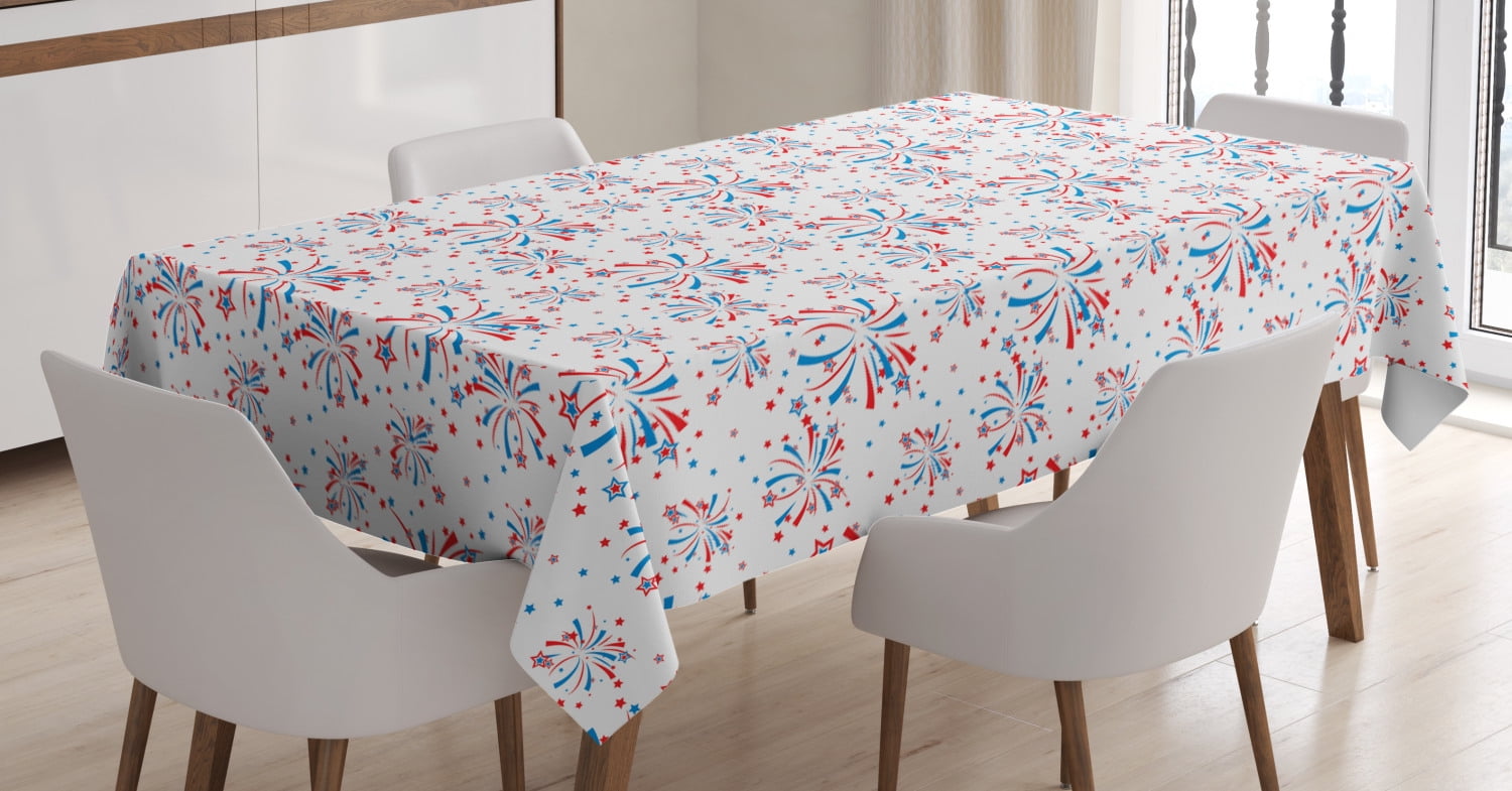 4th of July Tablecloth, American Festivities with Freedom and Liberty