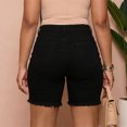 thumbnail image 6 of adaychics High Waisted Jean Shorts Crossover Summer Denim Shorts Fashion Frayed Hems Jorts for Everyday Wear, 6 of 7