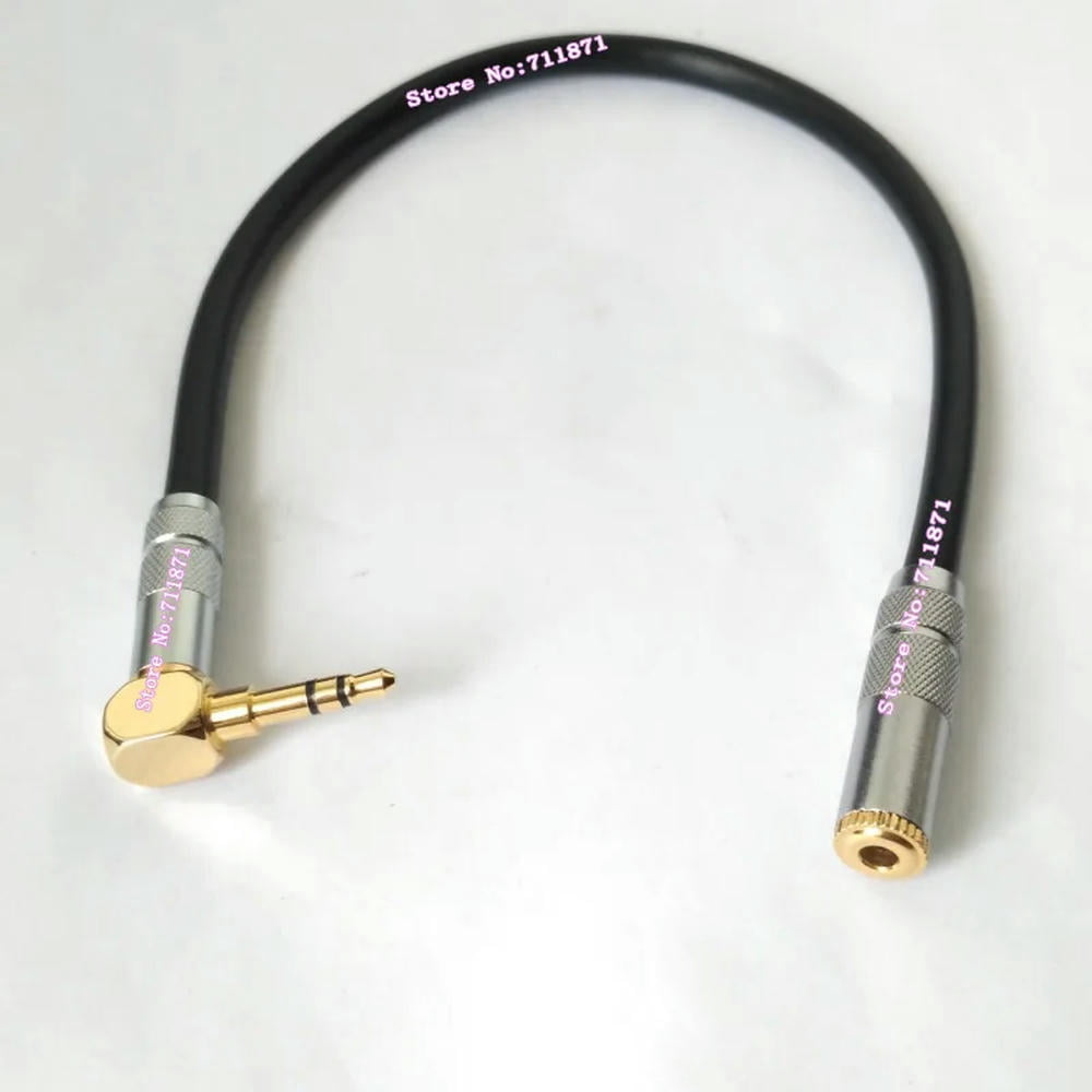 FOR 90 Degree Right Angle TRS stereo 3.5mm Male to Female Audio cable Line Right Angle Bend 3.5 Audio extension cable cord wire Line