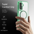 thumbnail image 6 of ELEHOLD Clear Magnetic Phone Case for Samsung Galaxy S25, Compatible with Wireless Charging Slim Translucent Matte Back Shockproof Anti-Fingerprint Cover for Samsung Galaxy S25,Green, 6 of 7