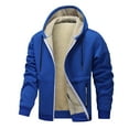 thumbnail image 3 of Yusimy Men's Solid Color 2-Piece Warm Hoodie Set Elastic Waist Drawstring Zipper Pocket Long Sleeve Pants Casual, 3 of 8
