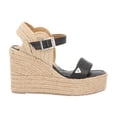 thumbnail image 2 of Sandalia De Plataforma Argelia Con Yute Natural Cabra Piel Negro Con Látigo Ajustable Para Mujer, 2 of 5