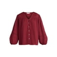 thumbnail image 5 of Time and Tru Women's Lace Inset Blouse with Long Sleeves, Sizes XS-XXXL, 5 of 5