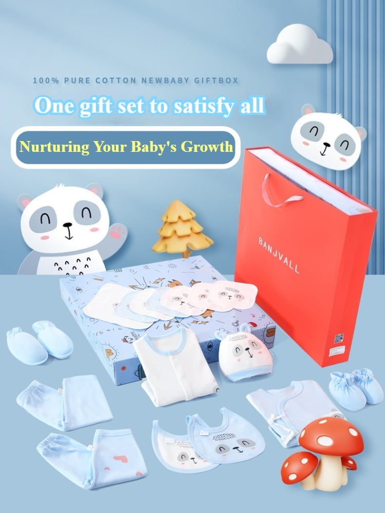 Unisex Baby Essentials Set, 18 Pieces, Suitable for Newborns