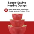 thumbnail image 5 of Omniware Simsbury Red Stoneware 3 Piece Nesting Mixing Bowl Set, 5 of 7