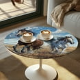 thumbnail image 2 of SEANATIVE 24 Inch Cocktail Table Topper Cap Set of 4 Elastic Fit Round Highboy Table Covers Stretch Spandex Table Covers Elegant Table Decorations for Parties Bar, Horse Blue Sky, 2 of 7